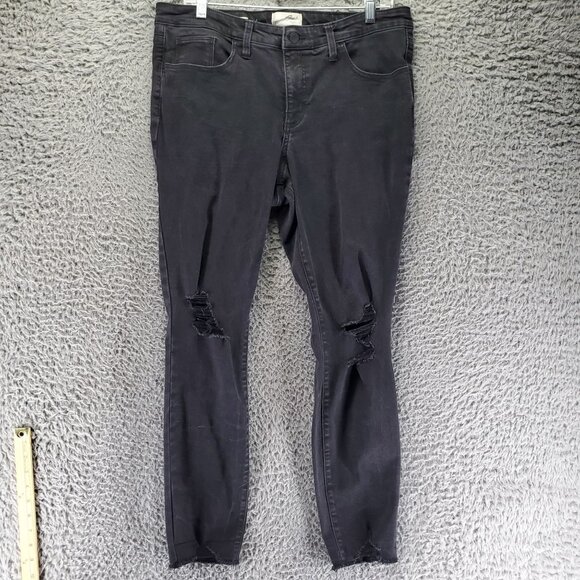 Universal Threads Jeans Women’s 12/31R Black Skinny Distressed Stretch Denim - Picture 1 of 10
